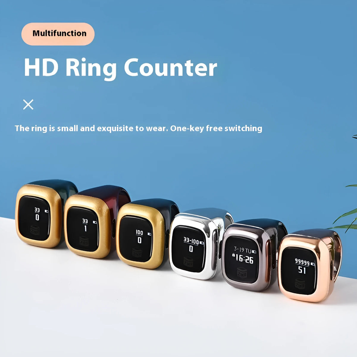 Al-Fatiha electronic counter with digital display in choice of sizes and colours including rose gold and black.