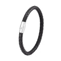 Titanium steel wire bracelet with magnetic clasp in geometric design showing line patterns