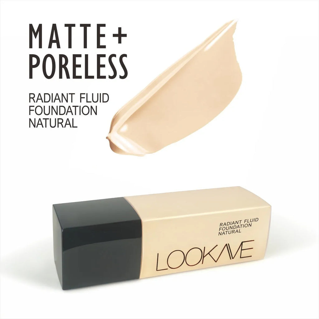 LOOKAVE matte liquid foundation bottle in Ivory White shade with 21c net content