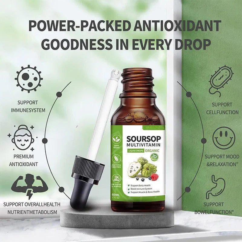 Annona Prickly Fruit flavour care drops in 60ml bottle with dropper for adult supplementation
