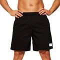 Men's solid colour quick-dry nylon sports casual shorts in straight leg fit.