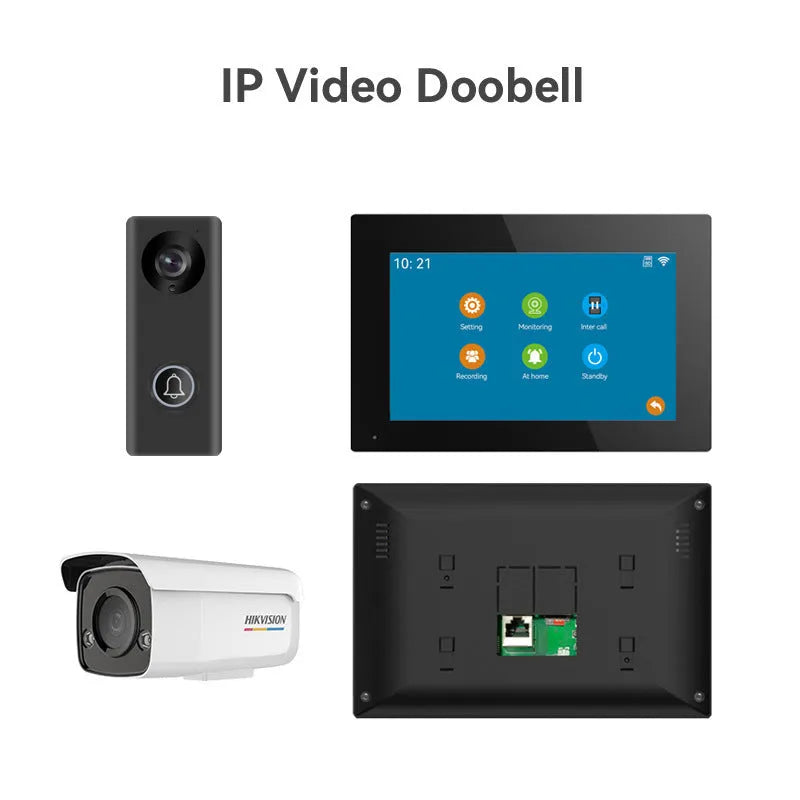 10-inch 1080P video intercom doorbell with colour HD camera and wireless monitoring system