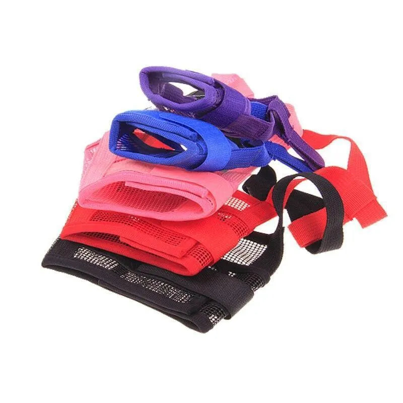 Adjustable plastic dog muzzle in multiple colours and sizes for safety and training
