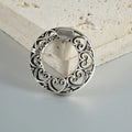 Retro heart-shaped hollow lotus magnetic earrings in antique silver or ancient gold finish