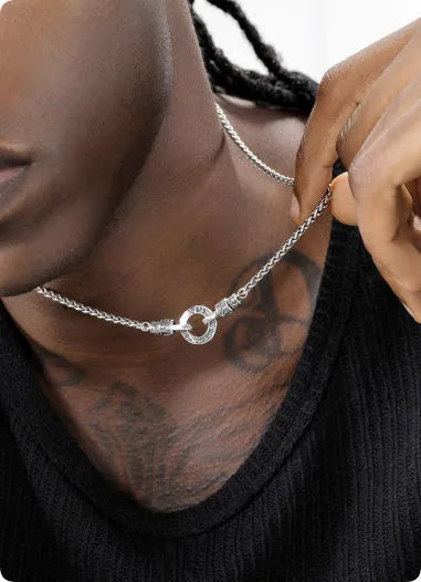 S925 sterling silver clavicle necklace for women with pendant, shown in polished silver finish.