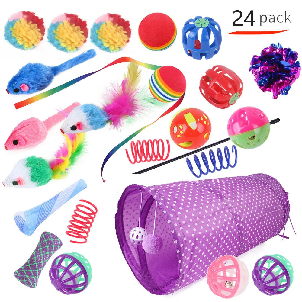 Plastic cat channel tunnel toy in various colours for indoor pet play