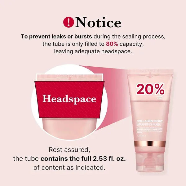 75ml collagen night face mask bottle with application brush for peel-off firming treatment