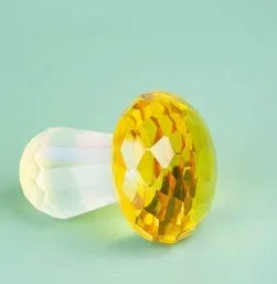 White crystal geometric mushroom decoration in modern minimalist style.