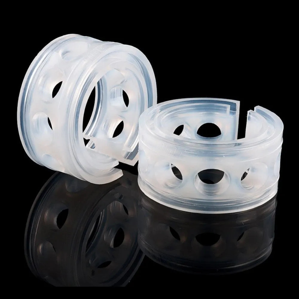 Transparent rubber spring shock absorber for car modification, shown with size dimensions.