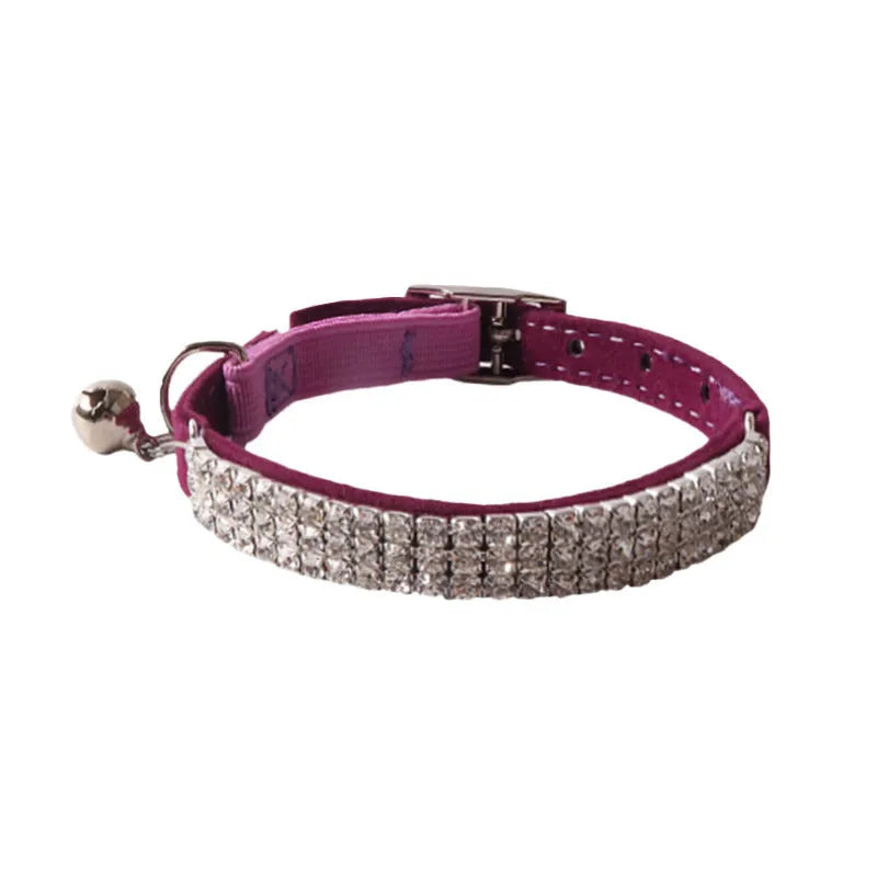 Flannel gang drill cat collar with elastic buckle in multiple colour options