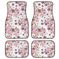 Printed rubber car foot mat set with 20mm thickness and waterproof lining shown in black