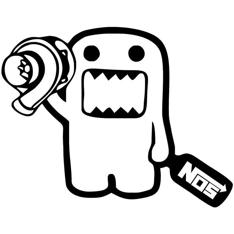 Creative cartoon automobile sticker in black or white PVC material measuring 15x12cm for car decoration