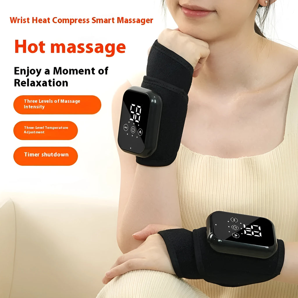 Electric heating ankle sleeve showing black and grey colour options with USB charging cable