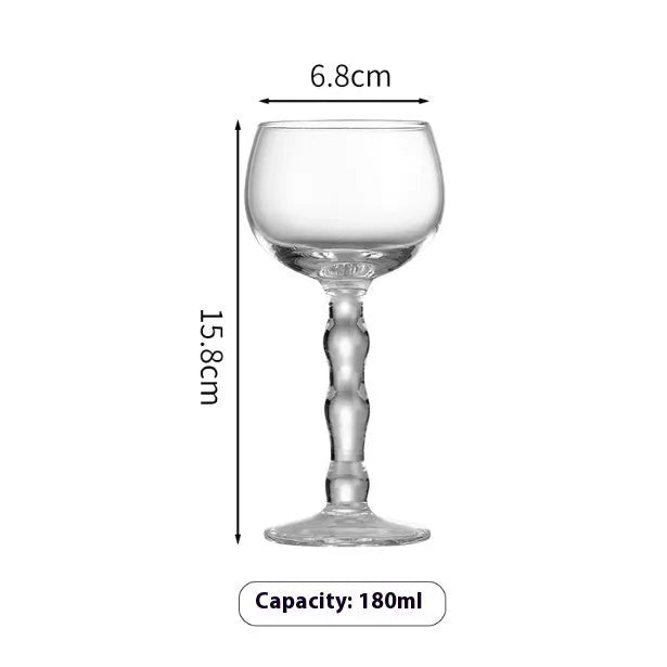 Glass goblet with bamboo pipe design or tiger beer stein shape in medieval French style