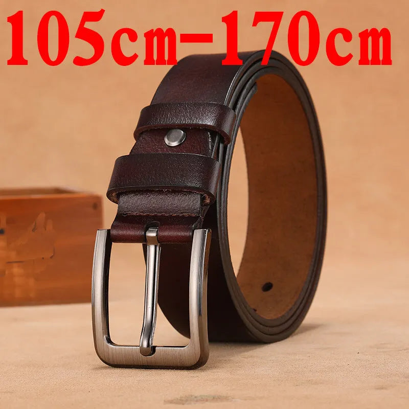 Square head pin buckle casual belt in black or brown with alloy closure and adjustable length