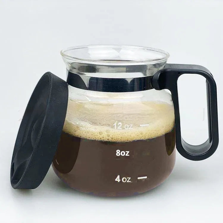 Transparent borosilicate glass coffee maker with silicone protective cover