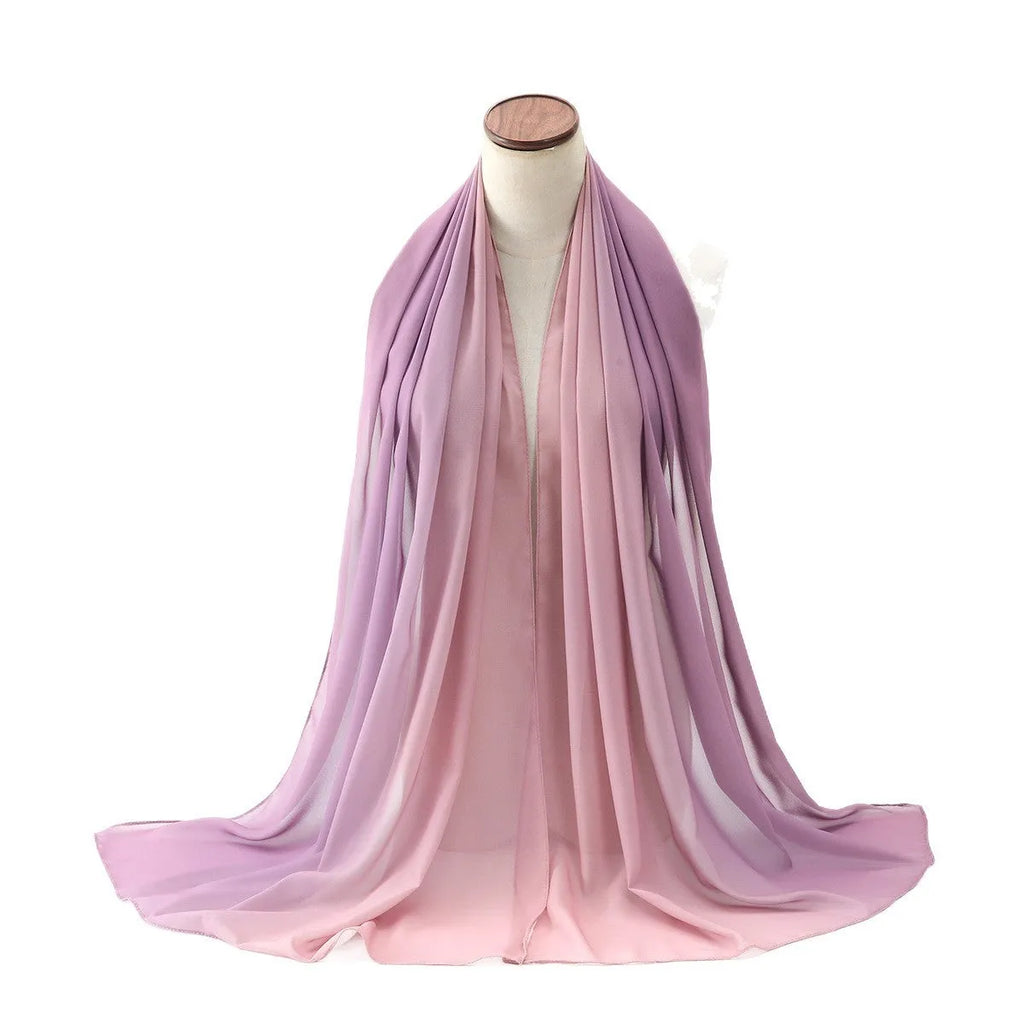 Long lightweight chiffon scarf for women in summer colours