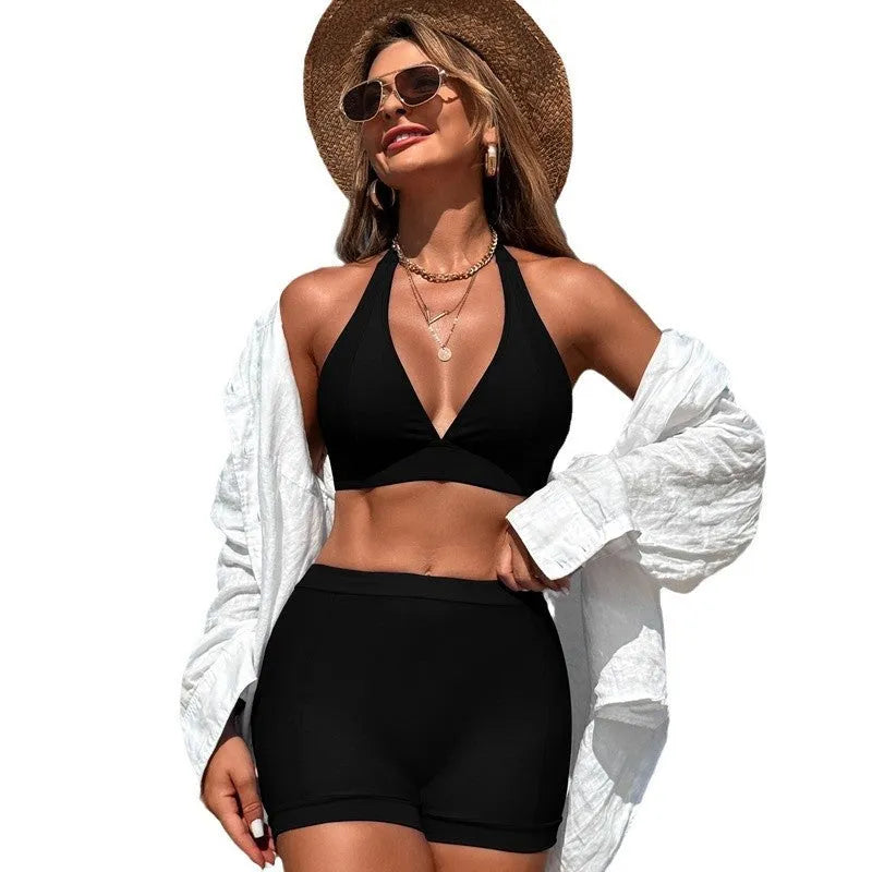 Women's two-piece bikini swimsuit in nylon with polyester lining for swimming