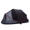 Pet folding tent cat bed cage with half mesh panels in portable travel design