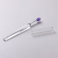 Set of reusable silicone lip brushes with protective caps in eight different colours.