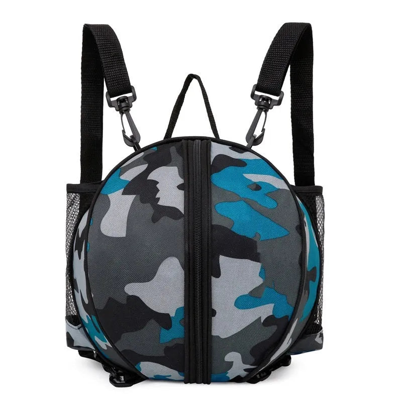 Oxford cloth basketball bag with 9L capacity shown in a colour option, featuring either one or two shoulder straps.