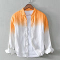 Slim fit loose top coat in yellow, light blue, or dark blue, made from polyester and hemp.