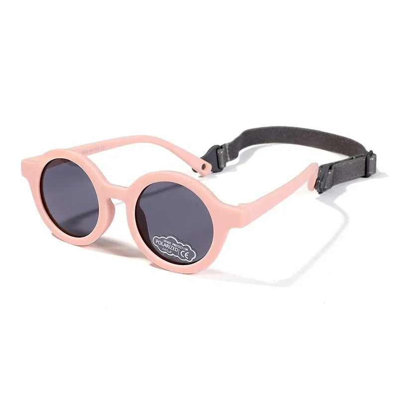 Children's UV400 polarized sunglasses with round frames for ages 0-3 years in multiple colour options