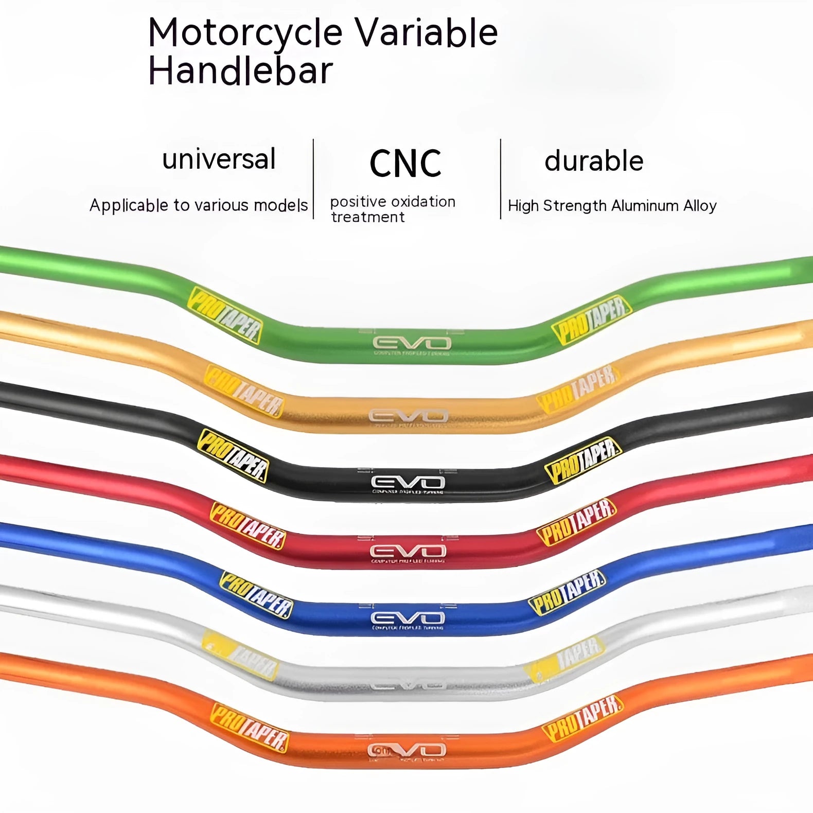 Orange anodised aluminium motorcycle handlebar for scrambling bikes, 80cm wide with 28mm clamp.
