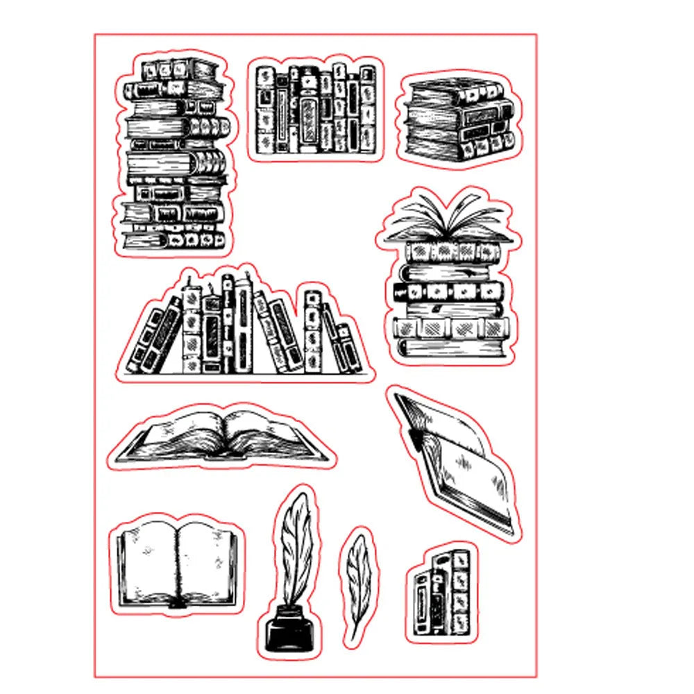 White seal pattern transparent silicone stamp measuring 11 by 16 centimetres