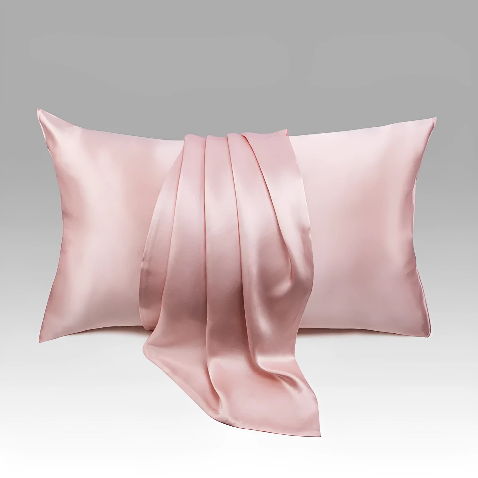Dark grey mulberry silk envelope pillowcase showing fold-over closure design