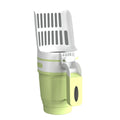 Grey widen cat litter scoop with attached waste bin and foldable bottom, shown with refill bags.