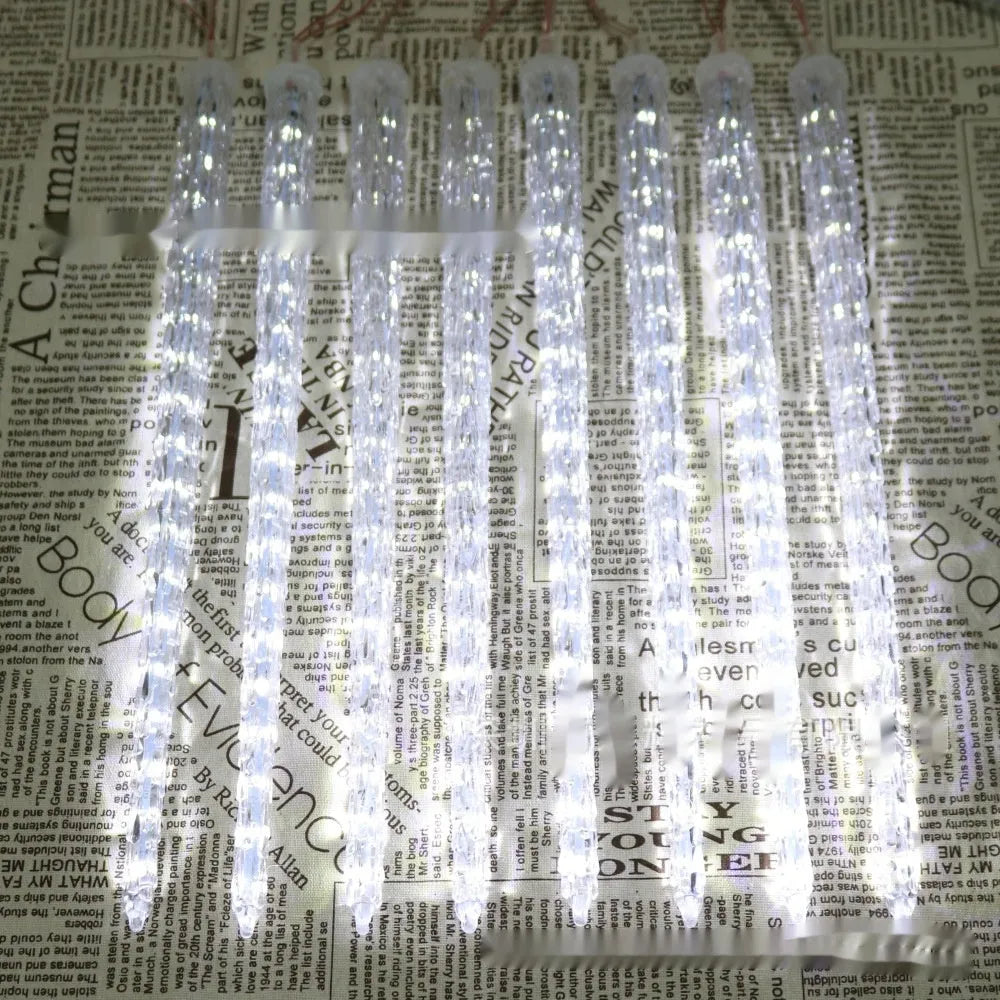 LED ice cone meteor shower solar festoon lamp with remote control in flower shape design