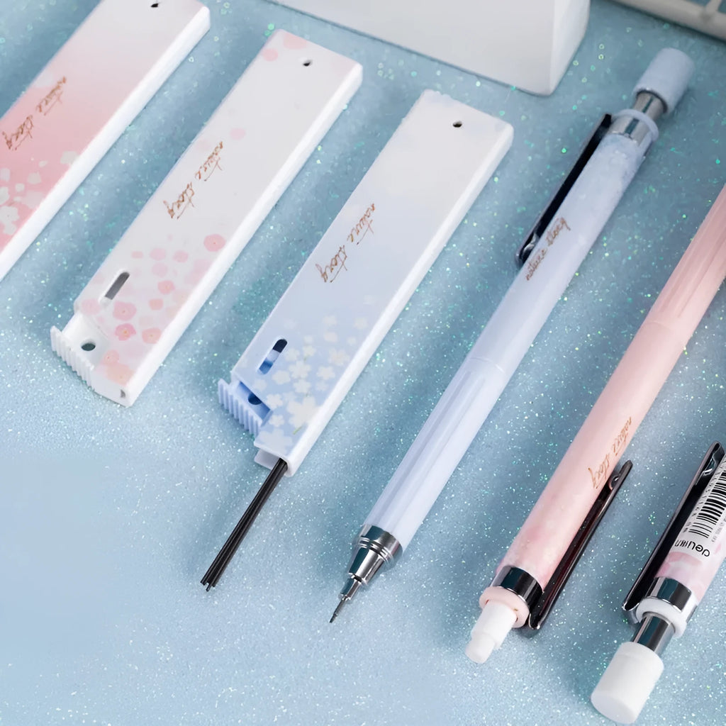 Cartoon automatic pencil set with 0.5mm lead and Sakura style mixed colour design