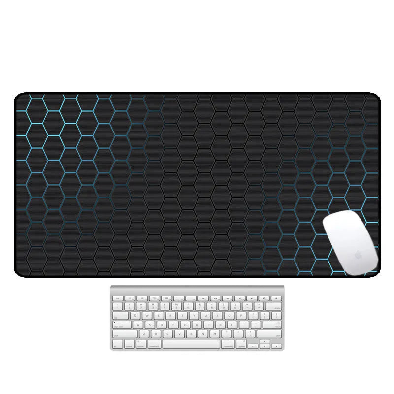 Large computer desk mouse pad with printed pattern and natural rubber non-slip base