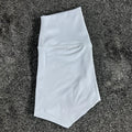 Ladies high-waist yoga shorts in nylon fabric, shown in pink litchi colour