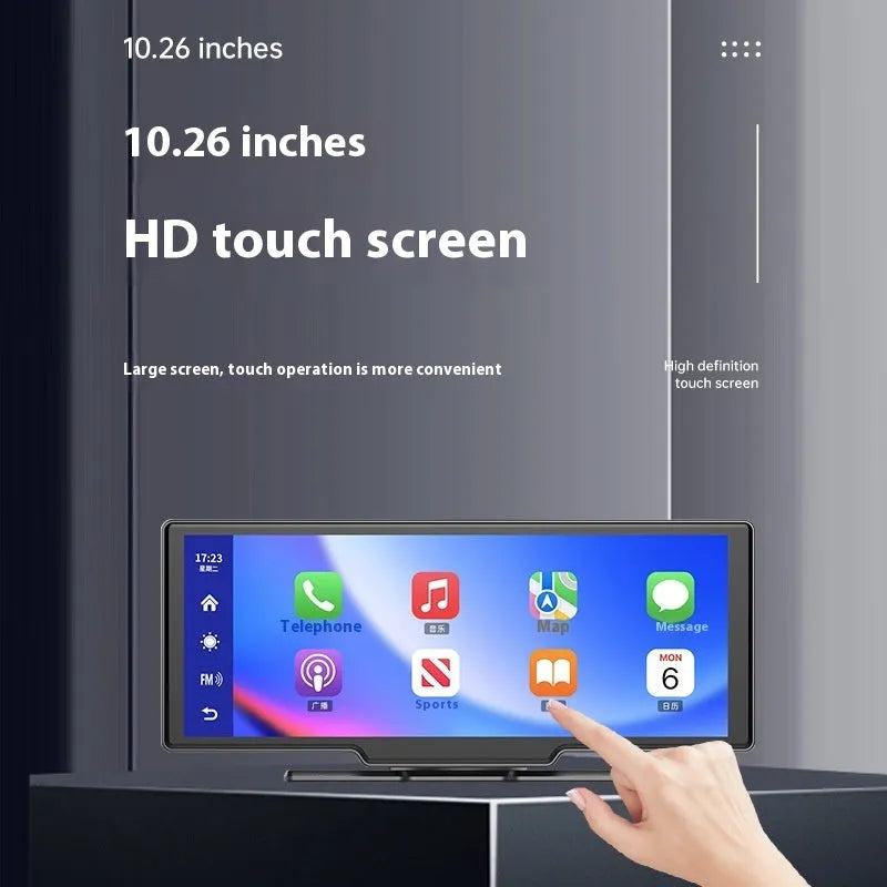 10-inch car smart screen with CarPlay navigation and driving recorder functions