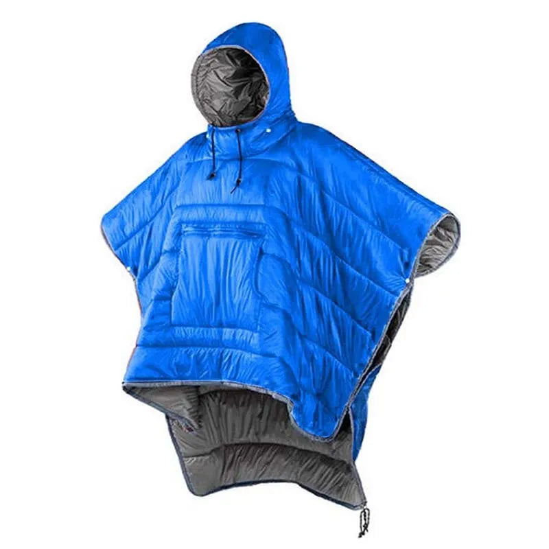 Outdoor cloak sleeping bag wearable cape in Army Green colour for camping