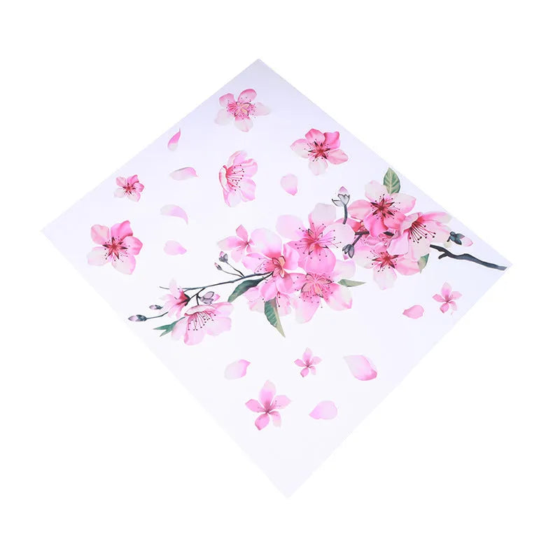 Cherry blossom flower design vinyl car sticker shown in two size options.