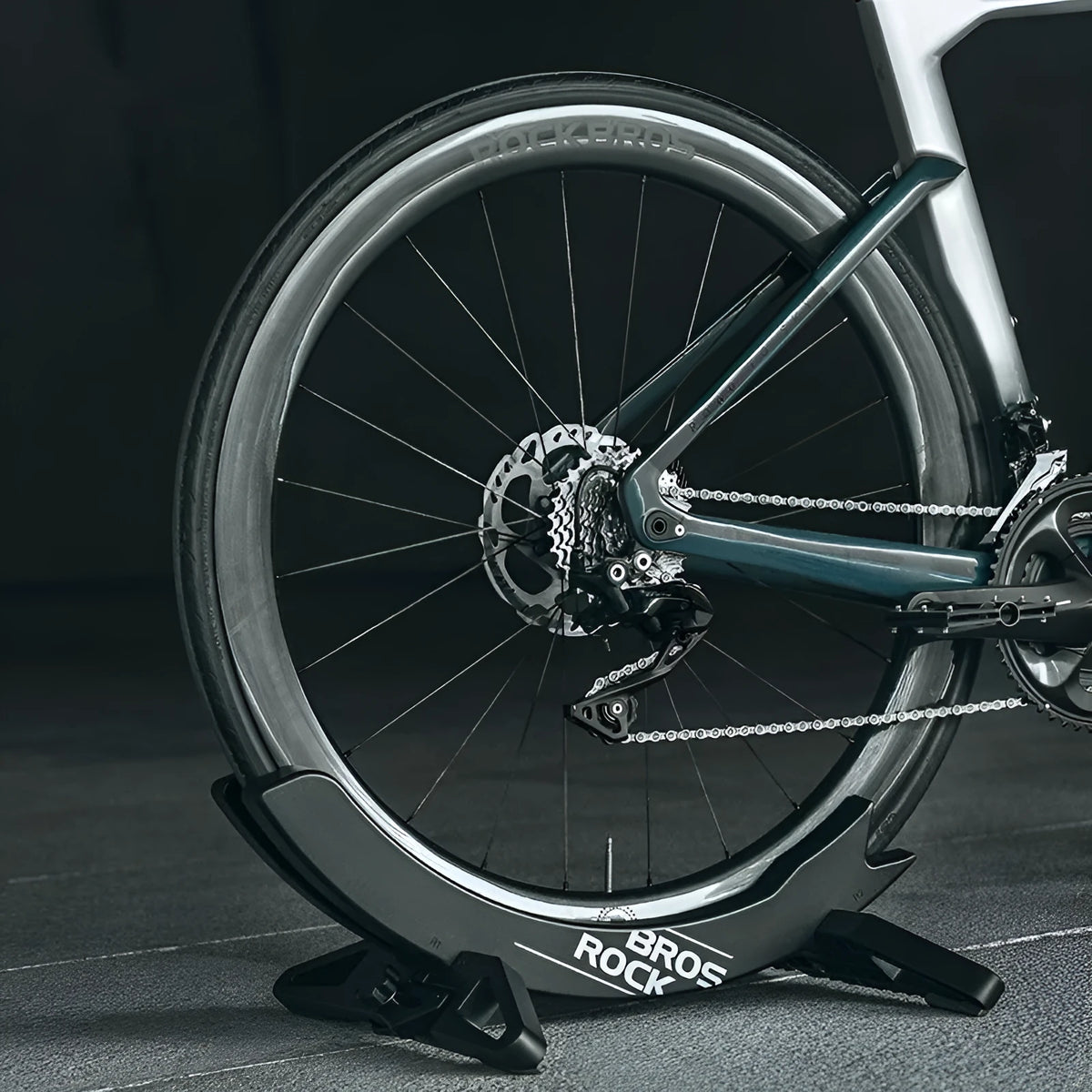 Black ABS plastic bicycle parking rack holder with fixed bracket mount