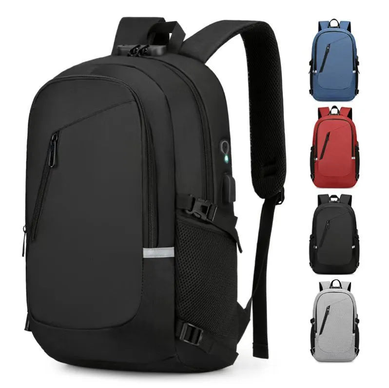 Oxford cloth computer backpack in solid colour with street trend style design
