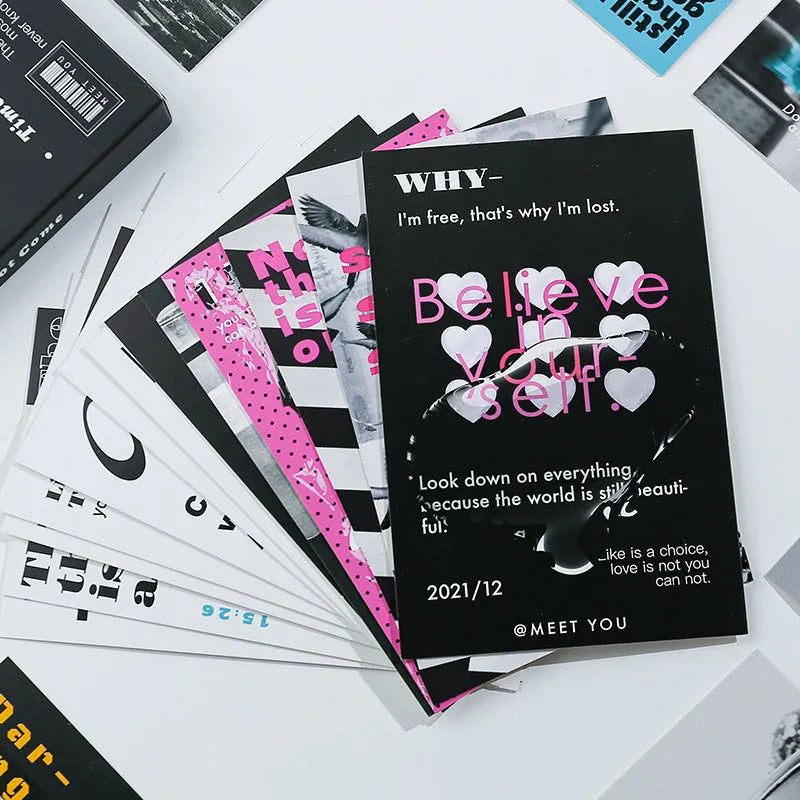 Creative postcard set showing two fresh designs for gift messages and blessings