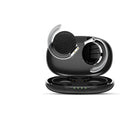 Black and white wireless Bluetooth 5.2 sports earphones with in-ear design showing NFC touchpoint.