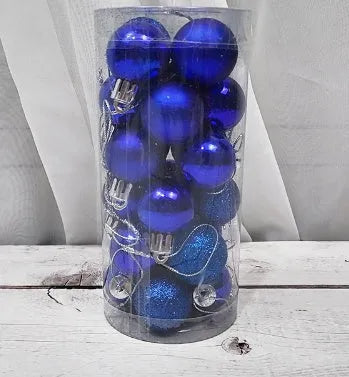 3cm shiny matte Christmas decoration balls in assorted colours showing electroplated finish