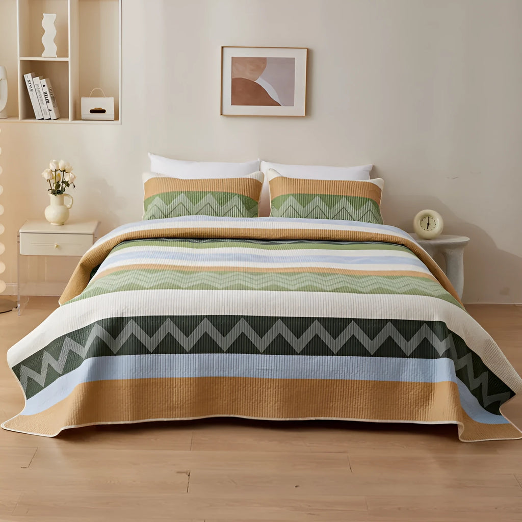 Pure cotton printed bed sheet set in modern pattern for 2.2 metre beds
