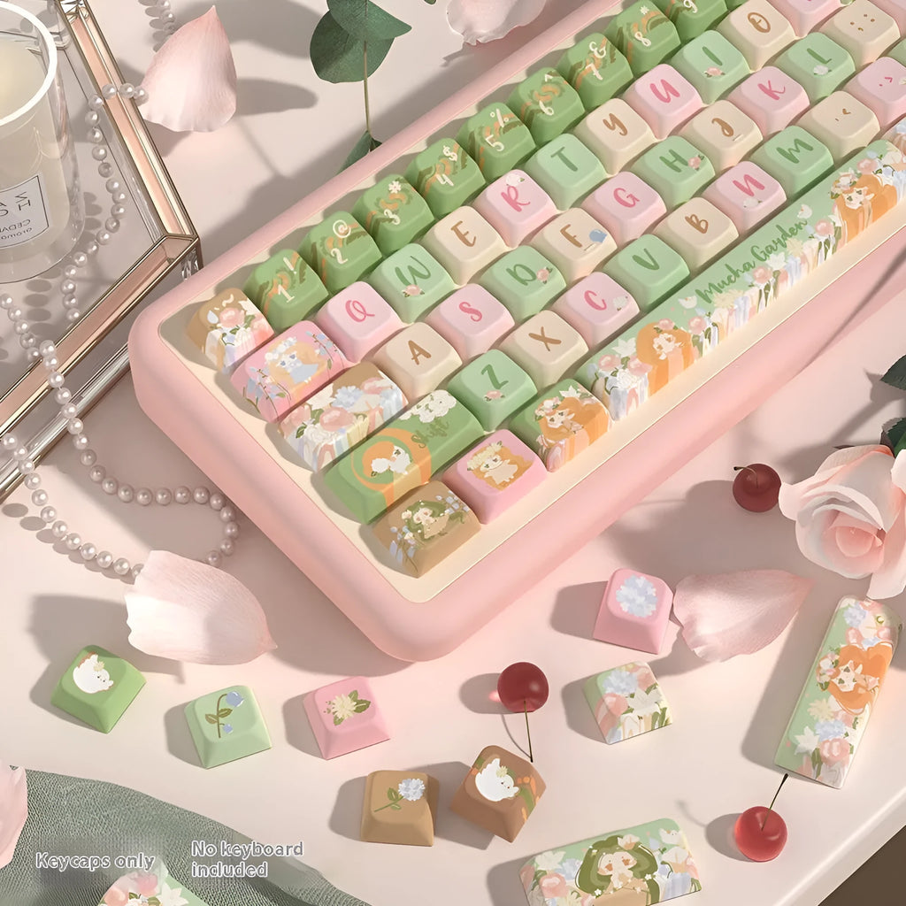 Mu Xia Garden Summer Garden mechanical keyboard key cap set with sublimation printing