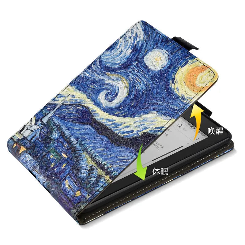 Printed TPU protective case for 6-inch Kindle e-reader showing embossed bracket design