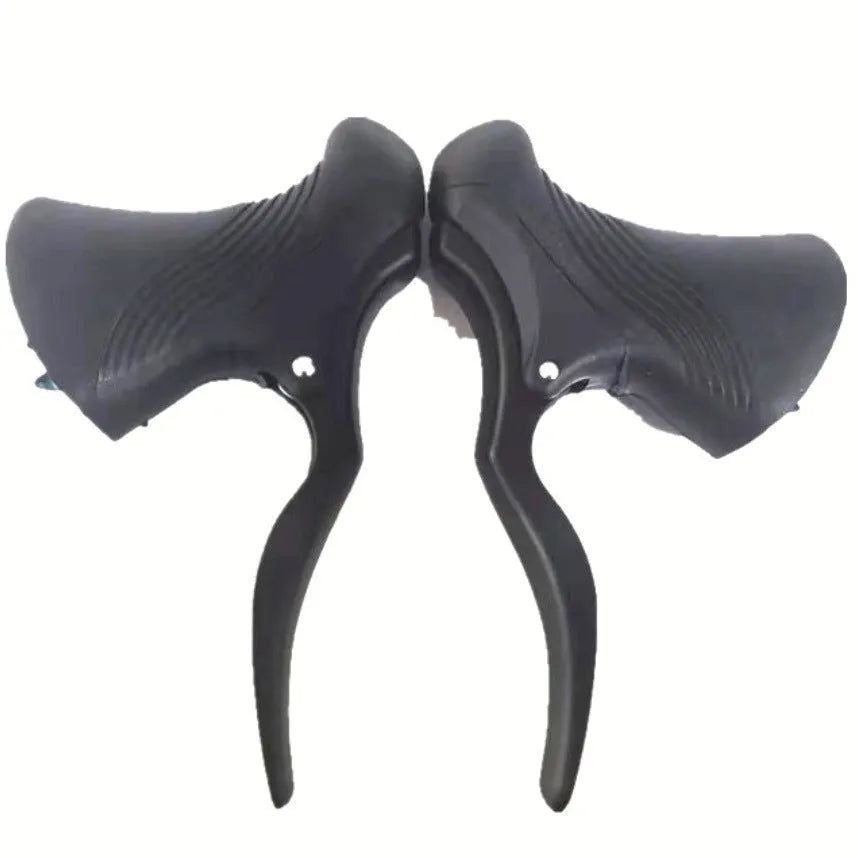 Aluminium road bicycle brake handles for 22.2mm and 23.8mm handlebars in black or black-silver