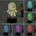 Custom dream catcher night light with acrylic shade and black base showing colourful glow