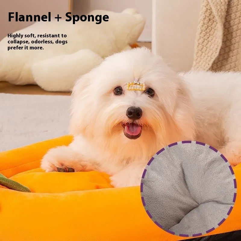 Removable washable dog and cat bed mat in brown, shown in L size (70x45 cm).