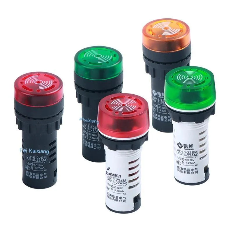 AD16-22SM model red LED flashing sound and light buzzer for 22mm panel mount.